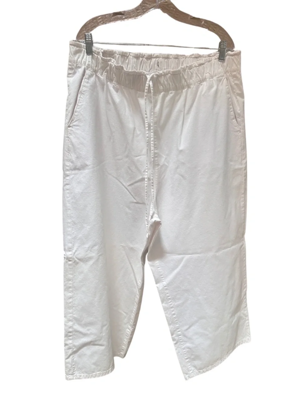 J. Crew White Wide Leg Drawstring Waist Pants - Women's XXL